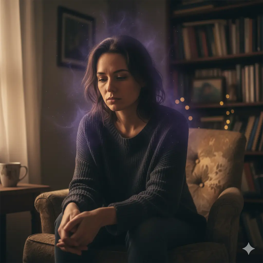 Mulher com energia pesada